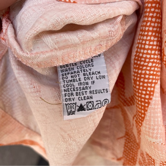 Tommy Bahama Orange/Rust Floral Hawaiian Silk Camp Shirt XL - Picture 11 of 13